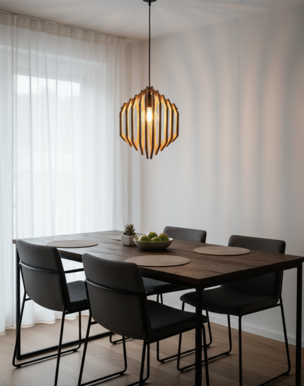 Hexagon Pendant Light Modern Wooden Slat Lamp 1 600x761